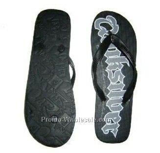 Black Flip Flop Shoe W/ Rubber Strap