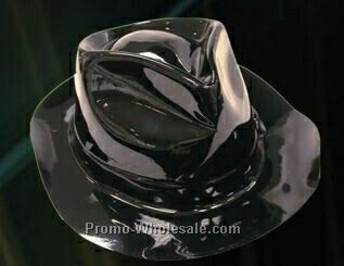 Black Plastic Fedora Gangster Hat