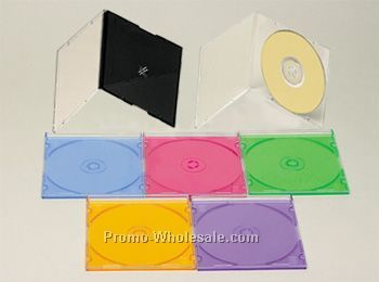 CD Slim Line Jewel Case, Colored Top With Frosty Clear Base