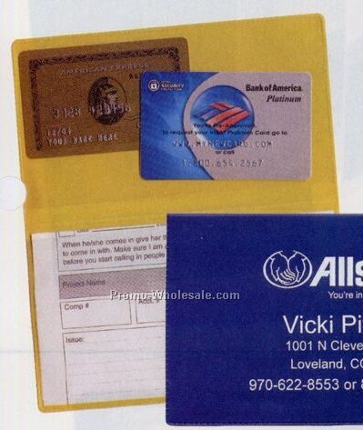 Card Case W/ 2 Clear Pockets (Standard Vinyl Colors)