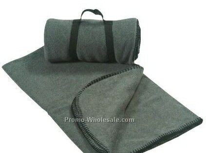Charcoal Fleece Throw Blanket (Standard Service)