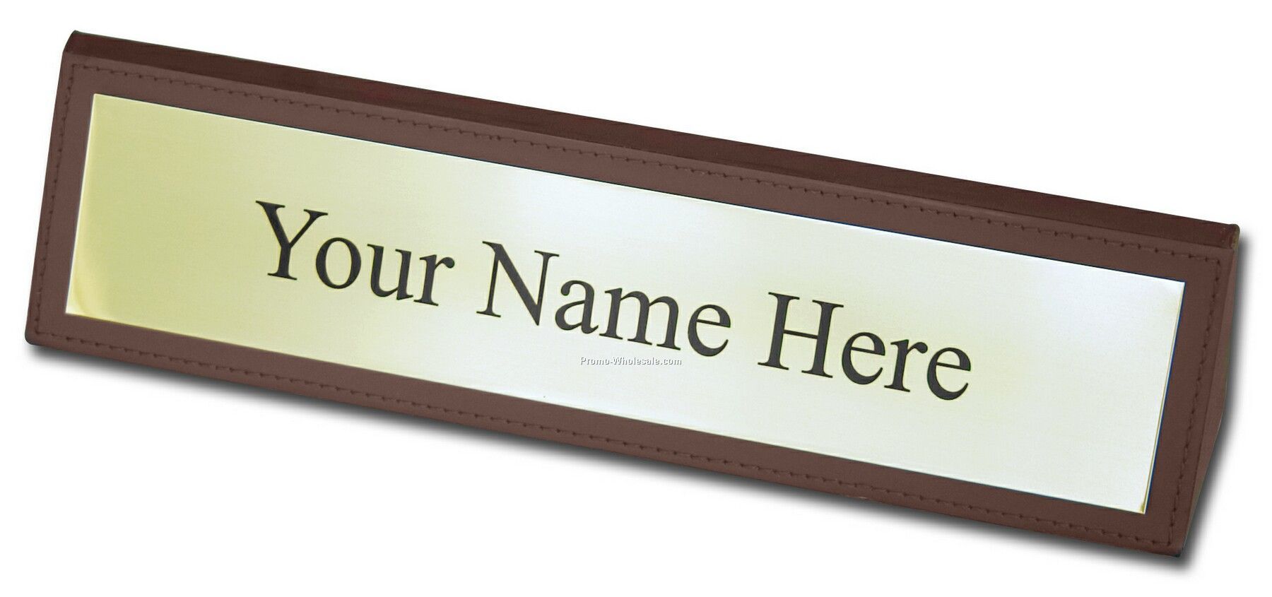 Classic Leather Name Plate - Chocolate Brown