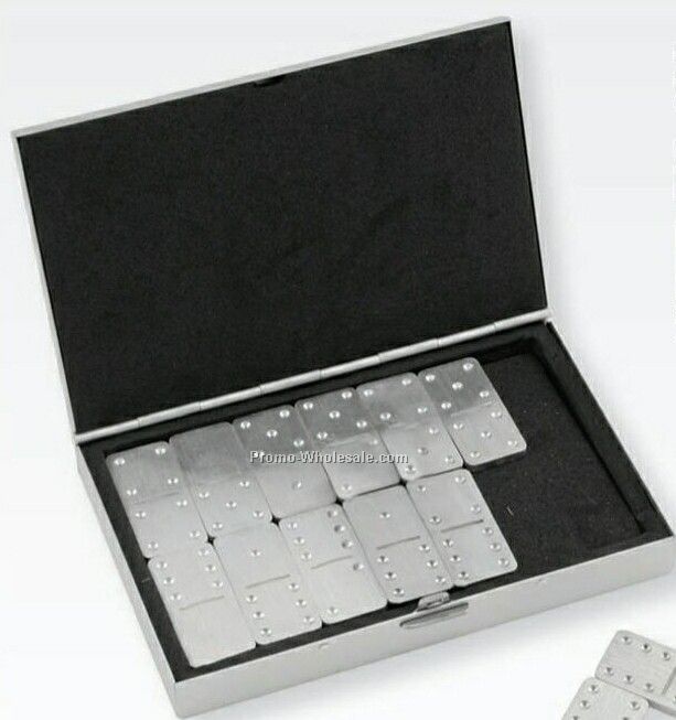 Compact Domino Set In Metal Case (Pad Print)
