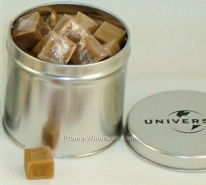 Custom Half Quart Tin Filled With Caramels