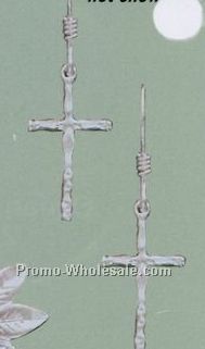 Distinctive Emblematic Jewelry - Sterling Silver Earrings (Cross)