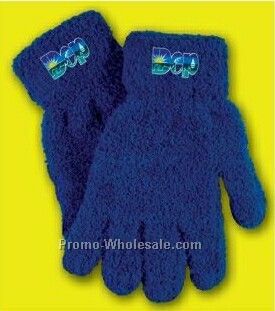 Embroidered Fuzzy Gloves