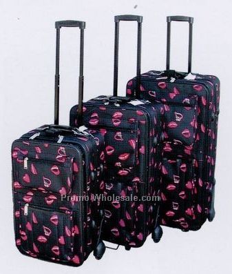 Fashion Luggage 3 Piece Set Collection A (Lip Print)