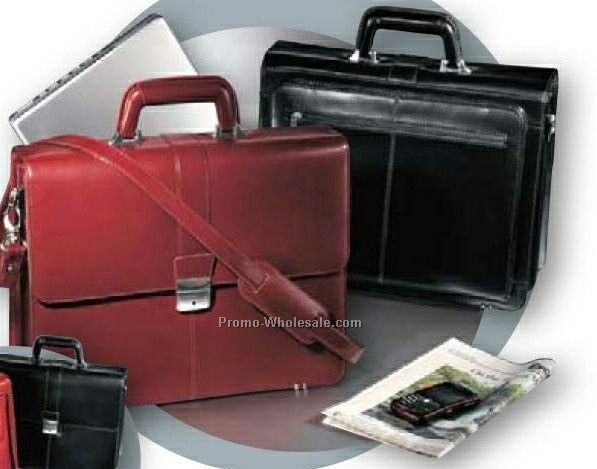 Genuine Leather Executive Mobile Desk Laptop Briefcase