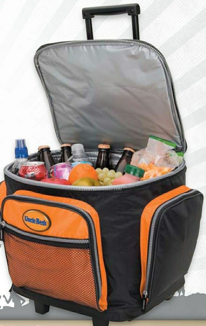 Giftcor Orange Rolling Cooler Bag 15"x16-1/2"x13"