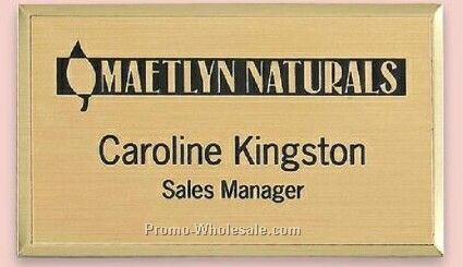 Gold Metal Name Badge(1-7/8"x3-1/4")