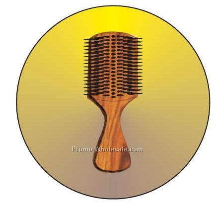 Hair Brush Badge W/ Metal Pin (2-1/2")