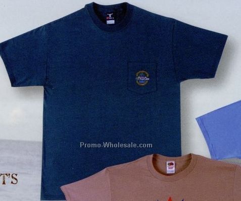 Hanes 100% Cotton Beefy T Shirt W/ Pocket (S-xl) - Colors