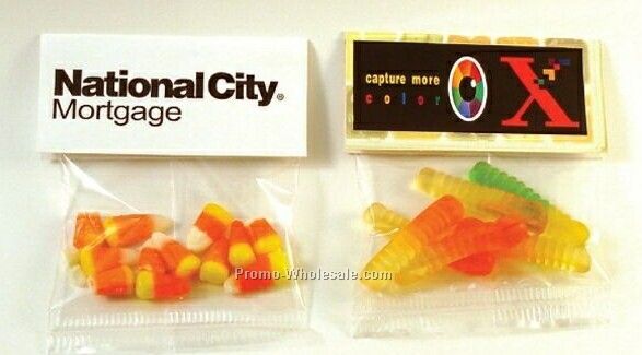 Header Card Packs Clear Cello Bag W/ 1/2 Oz. Lemon Heads