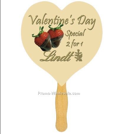 Heart Hand Fan One Sided Stapled