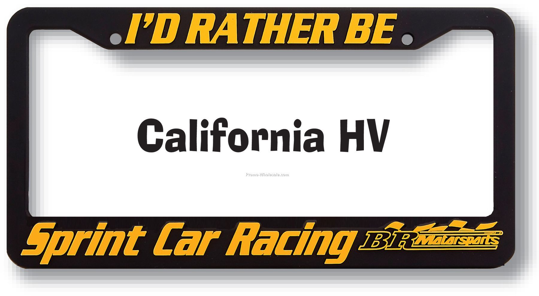 High View Raised Copy Plastic License Plate Frame