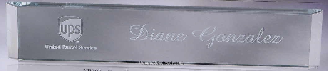 Jade Glass Name Plate