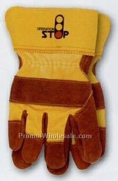 Leather Palm Safety Cuff Work Glove