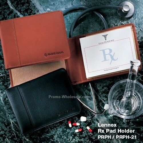 Lennox Calfskin Leather Prescription Pad Holder