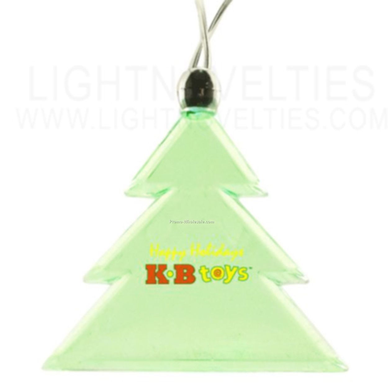 Light Up Necklace - Holiday Tree - Green Or Blue