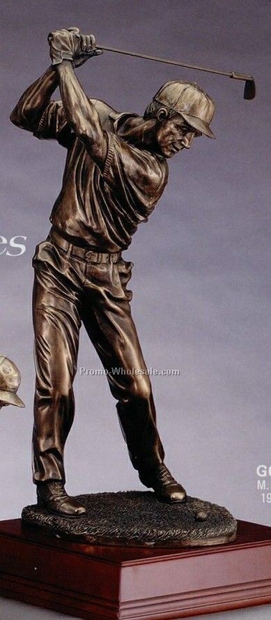 Majestic Series Elegant Resin Gold Sculpture - 19" Male Driver