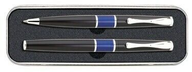 Majestic Twist-action Metal Ballpoint Pen & Rollerball Pen Gift Set