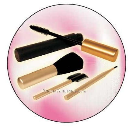 Makeup Brushes Badge W/ Metal Pin (2-1/2")