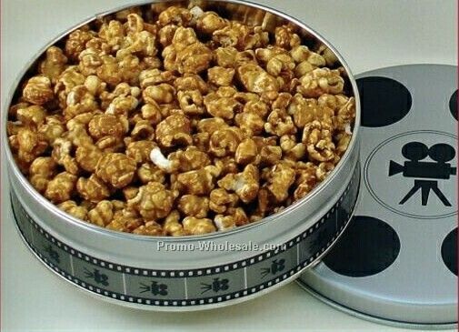 Medium Film Reel Tin (Caramel Popcorn) 6-11/16"x1-13/16"
