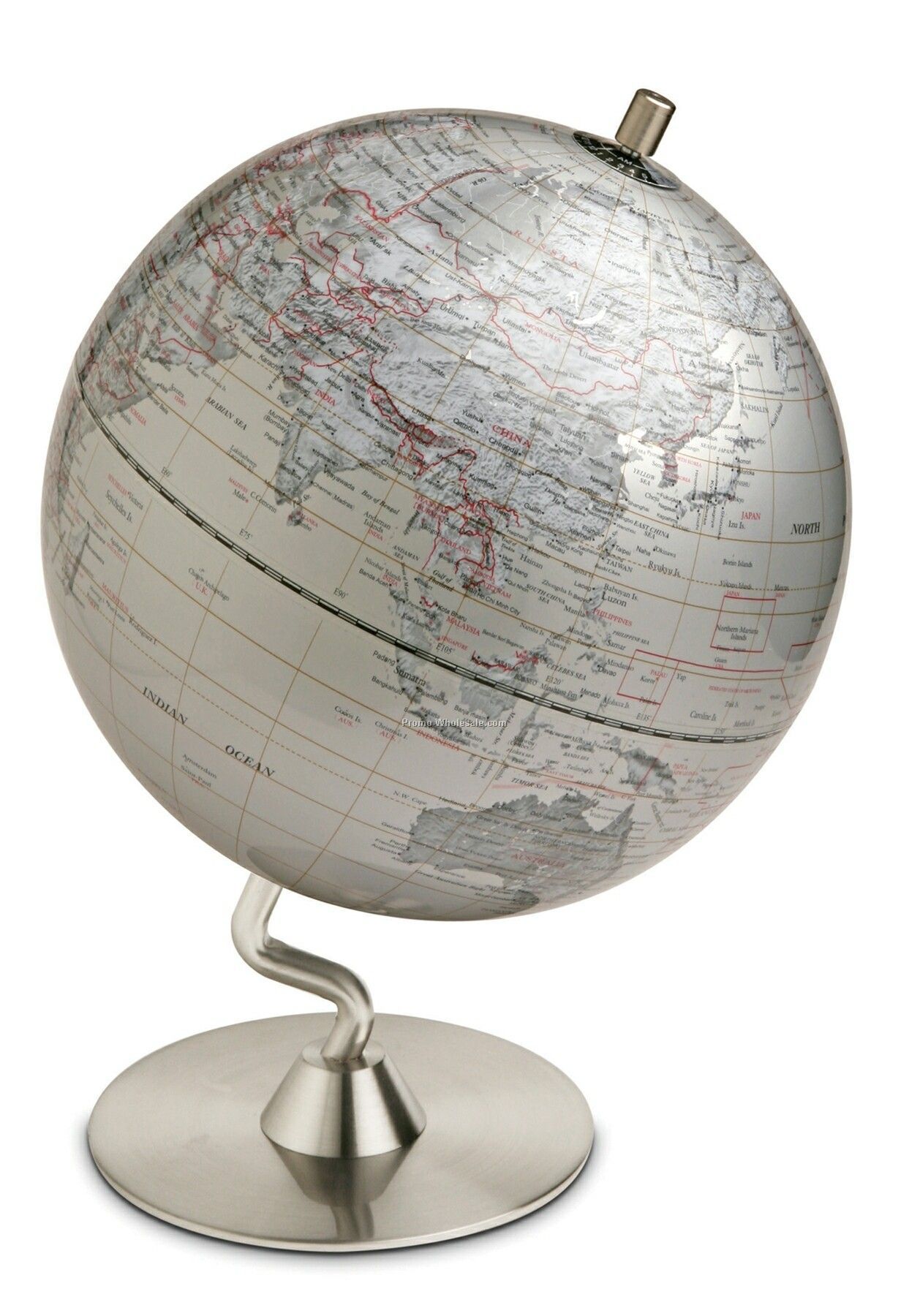 Medium Silver Plated World Globe