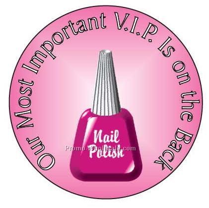 Nail Polish Round Photo Hand Mirror W/ Full Mirror Back (2-1/2")