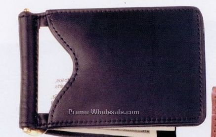 Nappa Money Clip W/ Card Pockets (Lambskin)