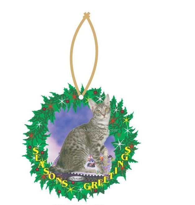 Ocicat Executive Wreath Ornament W/ Mirror Back (4 Square Inch)