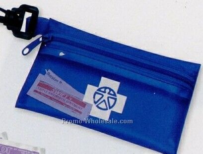 On The Go Kit #1 W/ Ibuprofen Packet 4 7/8"x3 1/8" (Trans Vinyl Pouch)