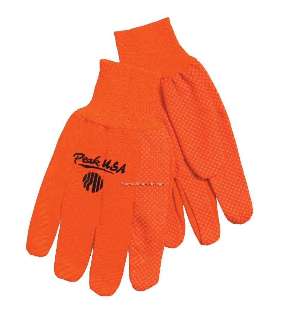 Orange 10 Oz. Cotton Canvas Glove (One Size)