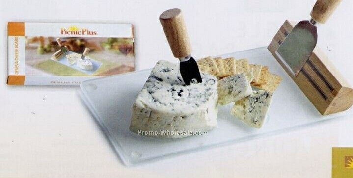 Picnic Plus Geneva Cheese Board W/ 2 Stainless Steel Tools