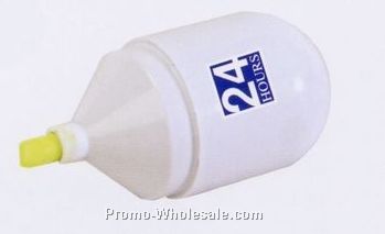 Pill Capsule Shaped Highlighter W/ Weighted Base