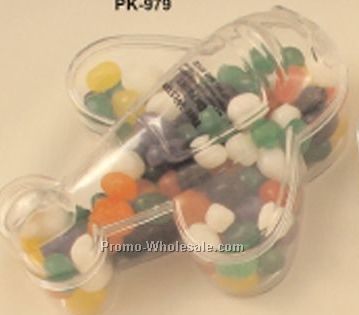 Plastic Airplane Container Filled With Jelly Beans 5-5/8"x4"x2-3/8"