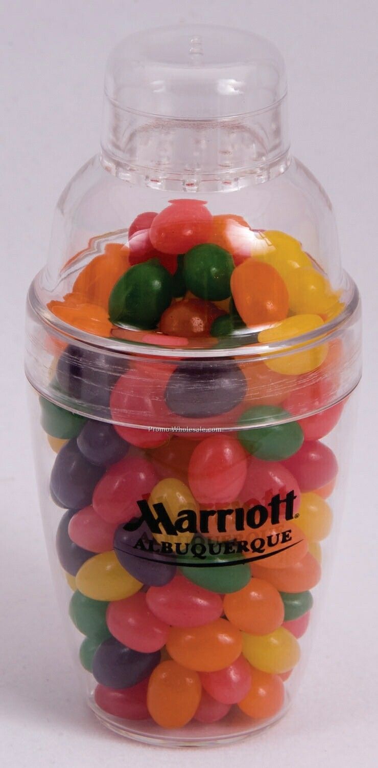 Plastic Cocktail Shaker Filled With Fruit Buttons