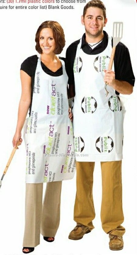 Plastic Logo Die Cut Apron 25"x31-1/2"