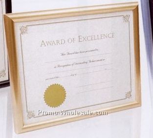 Polystyrene Document Frame W/ Brushed Gold Finish