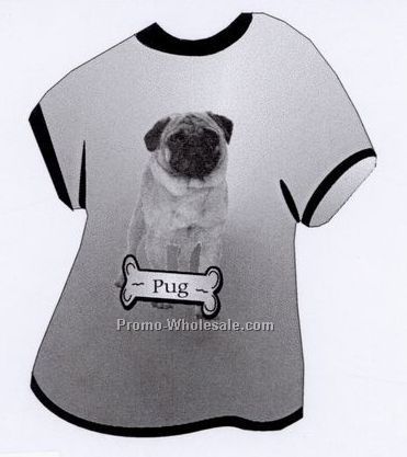 Pug Dog Acrylic T Shirt Coaster W/ Felt Back