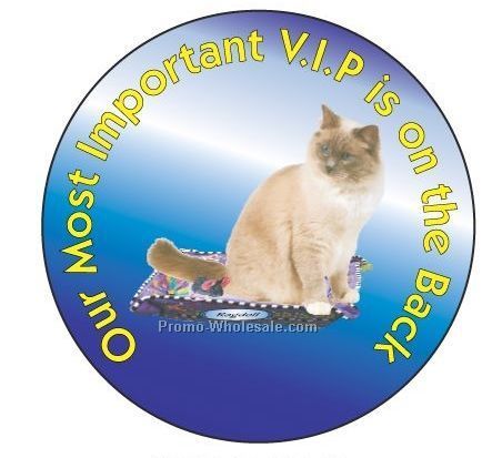 Ragdoll Cat Round Hand Mirror W/ Full Mirror Back (2-1/2")