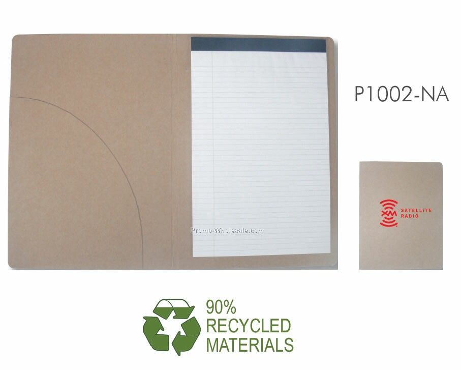 Recycled Natural Kraft Padfolio W/Pad