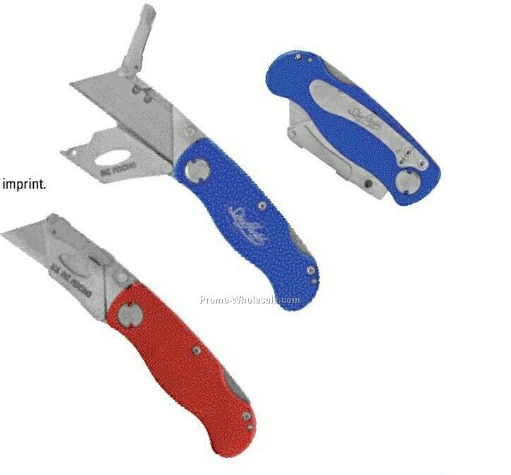 Red Folding Lock Back Utility Knife