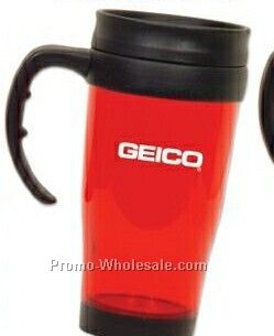 Red Travel Mugs W/ Open Handle