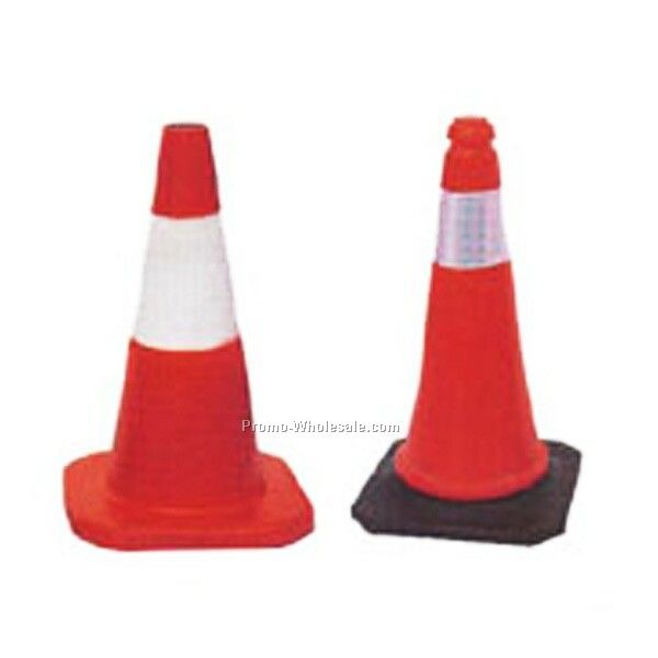 Retractable Traffic Cone W/White Stripe