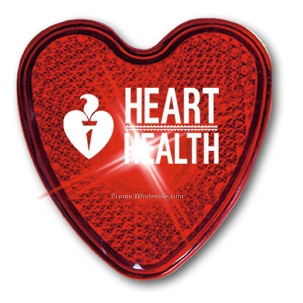 Safety Light Up Heart Reflector (Red/ Red Led)