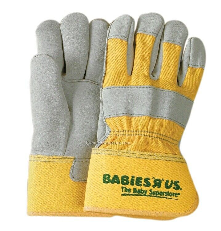 Select Suede Cowhide Leather Palm Gloves With Yellow Back (Km,Wm,L,Xl)