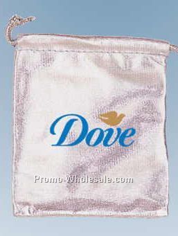 Silver Microfiber Drawstring Pouch