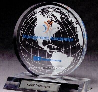 Small Clear Globe Award (Laser Engraved)