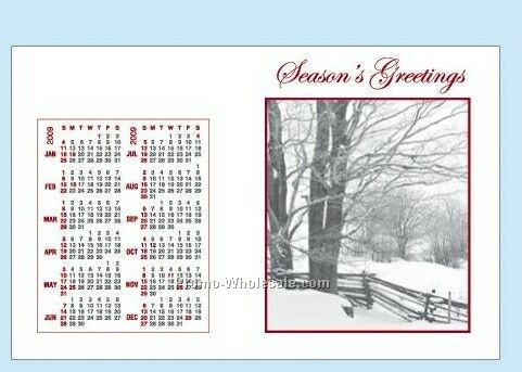 Small Greet Calendar- Season's Greeting W/ Black Imprint